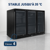 Arrière-Bar Réfrigéré 328 L 3 Portes Vitrées Noir