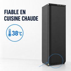 Positiivne külmkapp 400 L must 0/+8°C