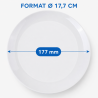Ümmargune melamiinist taldrik Ø 17,7 cm Valge - Komplekt 10