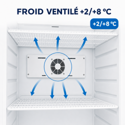 Ventileeritud külmkapp 527 L +2/+8 °C — Täisuks