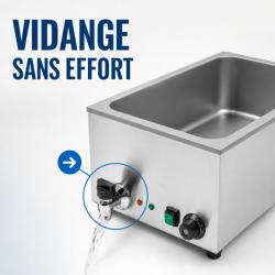 Bain-Marie Pro GN 1/1 20 L 1200 W Roostevaba teras koos äravooluga