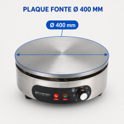 Elektriline pannkoogipann Pro Ø 400 mm 3000 W — Malmplaat