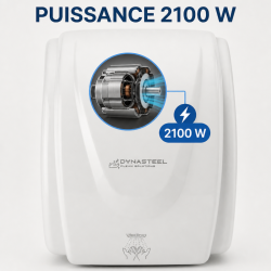 Professionaalne kätekuivati 2100 W ABS Valge — Kuivamisaeg 30 s