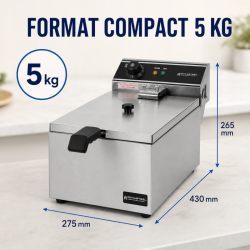 Friteuse Professionnelle 10 L 3000 W Roostevaba teras — Termostaat