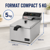 Friteuse Professionnelle 10 L 3000 W Roostevaba teras — Termostaat