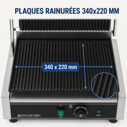 Grill Panini Pro 2200 W Rihveldatud 340x220 mm Roostevaba Teras