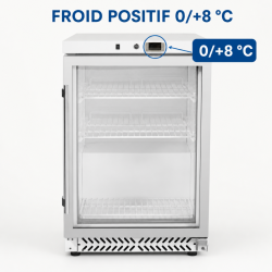 Mini klaasustega külmik 170 L 0/+8 °C - Dynasteel