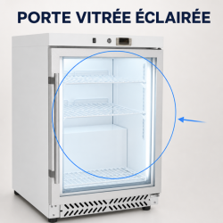 Mini klaasustega külmik 170 L 0/+8 °C - Dynasteel
