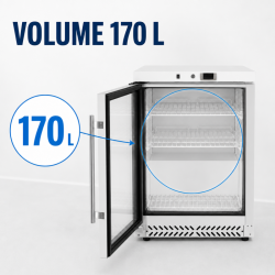 Mini klaasustega külmik 170 L 0/+8 °C - Dynasteel