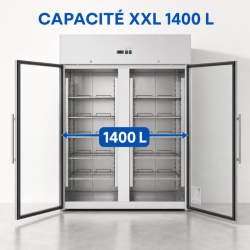 Positiivne külmkapp 1400 L 2 klaasustega GN 2/1