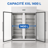 Positiivne külmkapp 1400 L 2 klaasustega GN 2/1