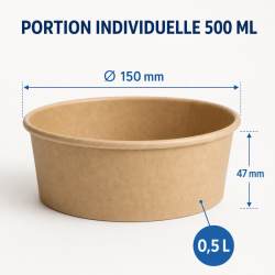 Kraft salatikauss 500 ml Ø 150 mm — Komplekt 300