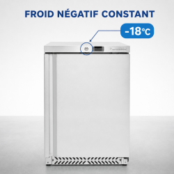 Roostevabast terasest negatiivne külmkapp 170 L -18°C tööpinna all