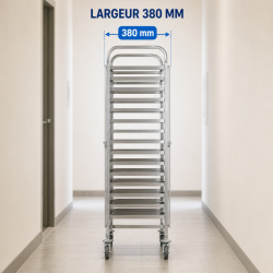 Échelle Gastronorme GN 1/1 15 Niveaux Inox Roulettes