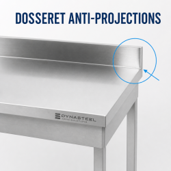 Roostevabast terasest laud 1000x600 mm tagaseina ja alumise riiuliga