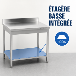 Roostevabast terasest laud 1000x600 mm tagaseina ja alumise riiuliga