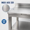 Roostevabast terasest laud 1000x600 mm tagaseina ja alumise riiuliga