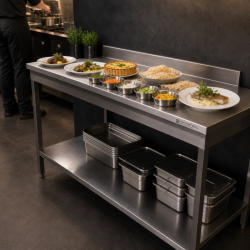 Roostevabast terasest laud 1600x600 mm tagasein ja alumine riiul