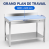 Roostevabast terasest laud 1600x600 mm tagasein ja alumine riiul