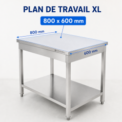 Roostevabast terasest laud 800x600 mm alumise riiuliga — Pro