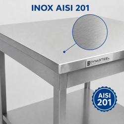 Inoxlaud 1200x700 mm alumise riiuliga — Pro CHR