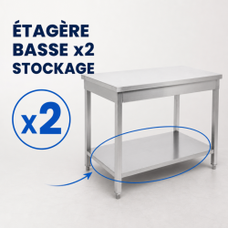 Inoxlaud 1200x700 mm alumise riiuliga — Pro CHR