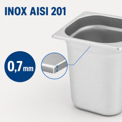 Bac Gastro GN 1/6 Inox Sügavus 200 mm - 3,4 L