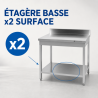 Roostevabast terasest laud 800x700 mm tagasein ja alumine riiul