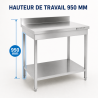 Roostevabast terasest laud 800x700 mm tagasein ja alumine riiul