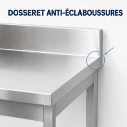Roostevabast terasest laud 1400x700 mm tagasein ja alumine riiul