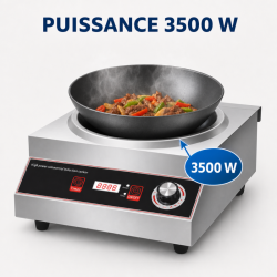 Wok Induktsioon Pro 3500 W Roostevaba Teras — Kumer Tsoon Ø227