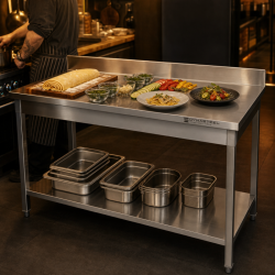 Roostevaba teraslaud 1600x700 mm tagasein ja alumine riiul