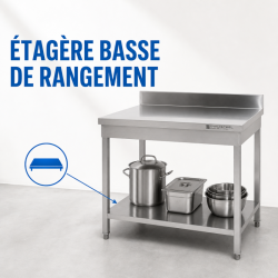 Roostevaba teraslaud 1600x700 mm tagasein ja alumine riiul