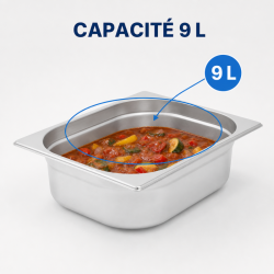 Bac Gastro GN 2/3 Inox 9 L - Sügavus 100 mm