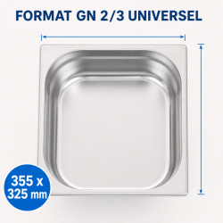Bac Gastro GN 2/3 Inox 9 L - Sügavus 100 mm