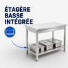 Inoxlaud 1600 x 600 mm alumise riiuliga — AISI 201
