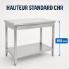 Inoxlaud 1600 x 600 mm alumise riiuliga — AISI 201