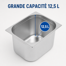 Bac Gastro GN 1/2 Inox Sügavus 200 mm 12,5 L