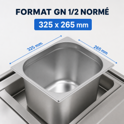 Bac Gastro GN 1/2 Inox Sügavus 200 mm 12,5 L