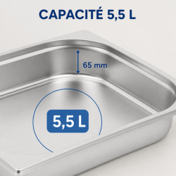 Bac Gastro GN 2/3 Roostevaba 65 mm 5,5 L — Bac Gastronorm Pro