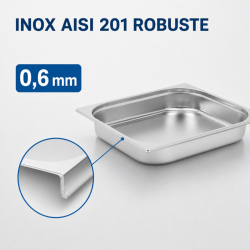 Bac Gastro GN 2/3 Roostevaba 65 mm 5,5 L — Bac Gastronorm Pro