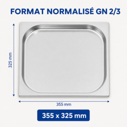 Bac Gastro GN 2/3 Inox — Sügavus 20 mm, 1,35 L