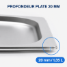 Bac Gastro GN 2/3 Inox — Sügavus 20 mm, 1,35 L