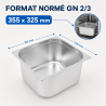Bac Gastro GN 2/3 Inox 13 L - Sügavus 150 mm