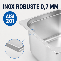 Bac Gastro GN 2/3 Inox 13 L - Sügavus 150 mm