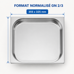 Bac Gastro GN 2/3 Inox — 40 mm, 3 L, Nõudepesumasin