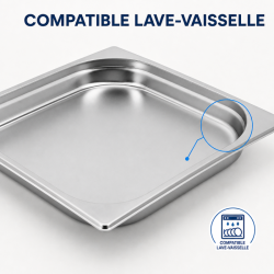 Bac Gastro GN 2/3 Inox — 40 mm, 3 L, Nõudepesumasin