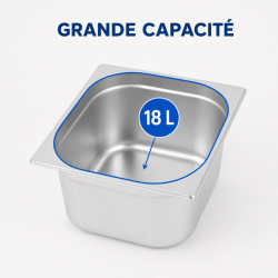 Bac Gastro GN 2/3 Inox 18 L - Sügavus 200 mm