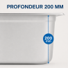 Bac Gastro GN 2/3 Inox 18 L - Sügavus 200 mm