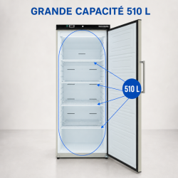 Inox Sügavkülmik 510 L Ventileeritud -18/-22 °C